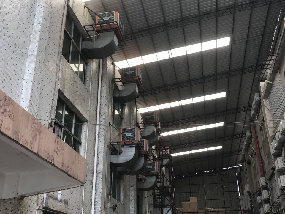手袋廠針車車間環(huán)?？照{(diào)降溫工程